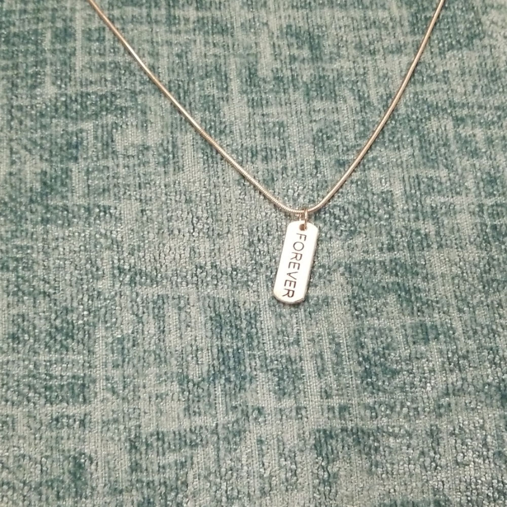 5/$25 Forever charm silver necklace